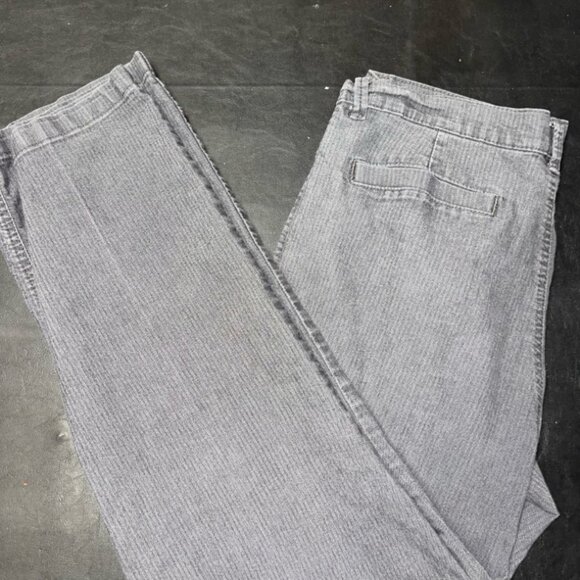 Riders by Lee Women 14P Gray Herringbone‎ Stripe Straight Leg Jean (GS1) - Picture 1 of 7